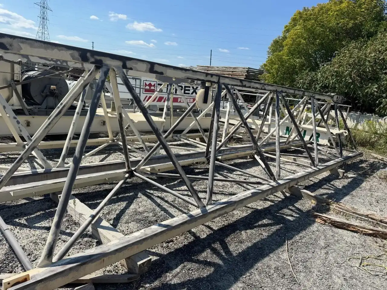 Blast-cleaned steel trusses ready for re-coating