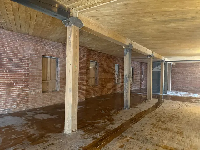 Heritage brick and timber columns blasted clean in Toronto