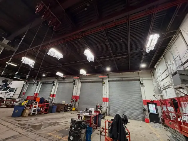 Shop ceiling deck at the start of the job